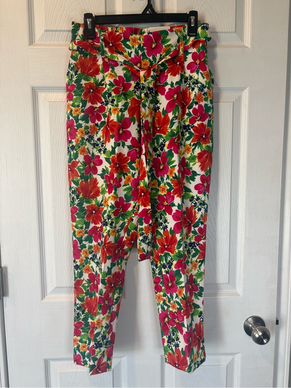 New Jules and Leopold Pull On Leg Capri Length Floral Pant Size XS Tie Pants